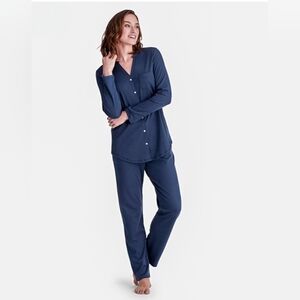 NWT Women's The Company Store Pima Cotton Pajamas Navy M